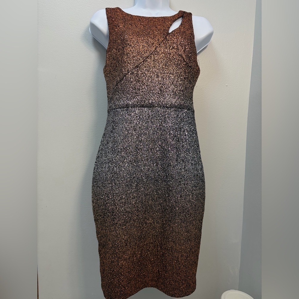 Guess Strapless Dress in Black and Brown